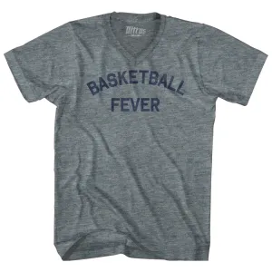 Basketball Fever Tri-Blend V-neck Womens Junior Cut T-shirt