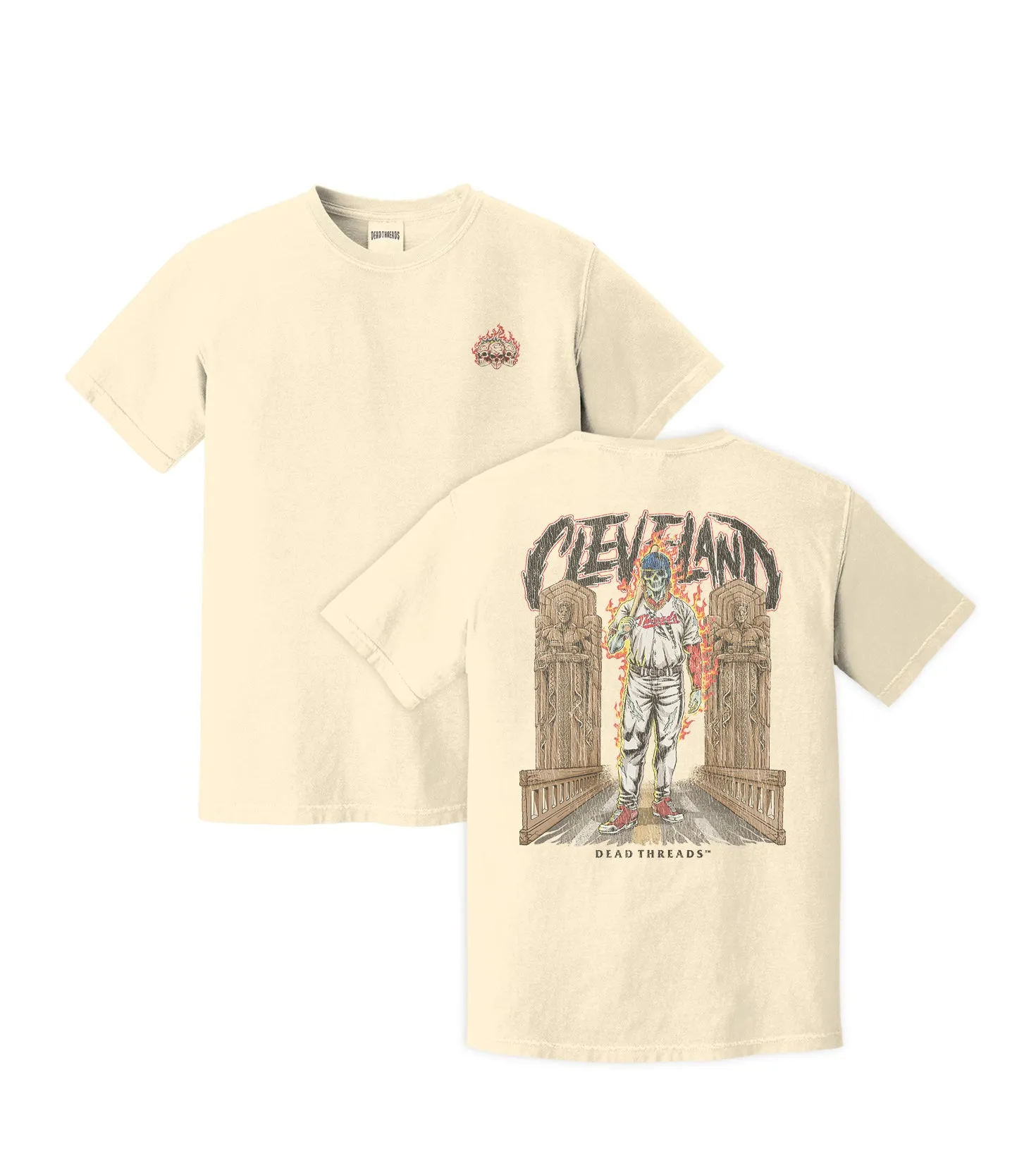 CLEVELAND BASEBALL - "3 SKULL" PREMIUM SHIRT