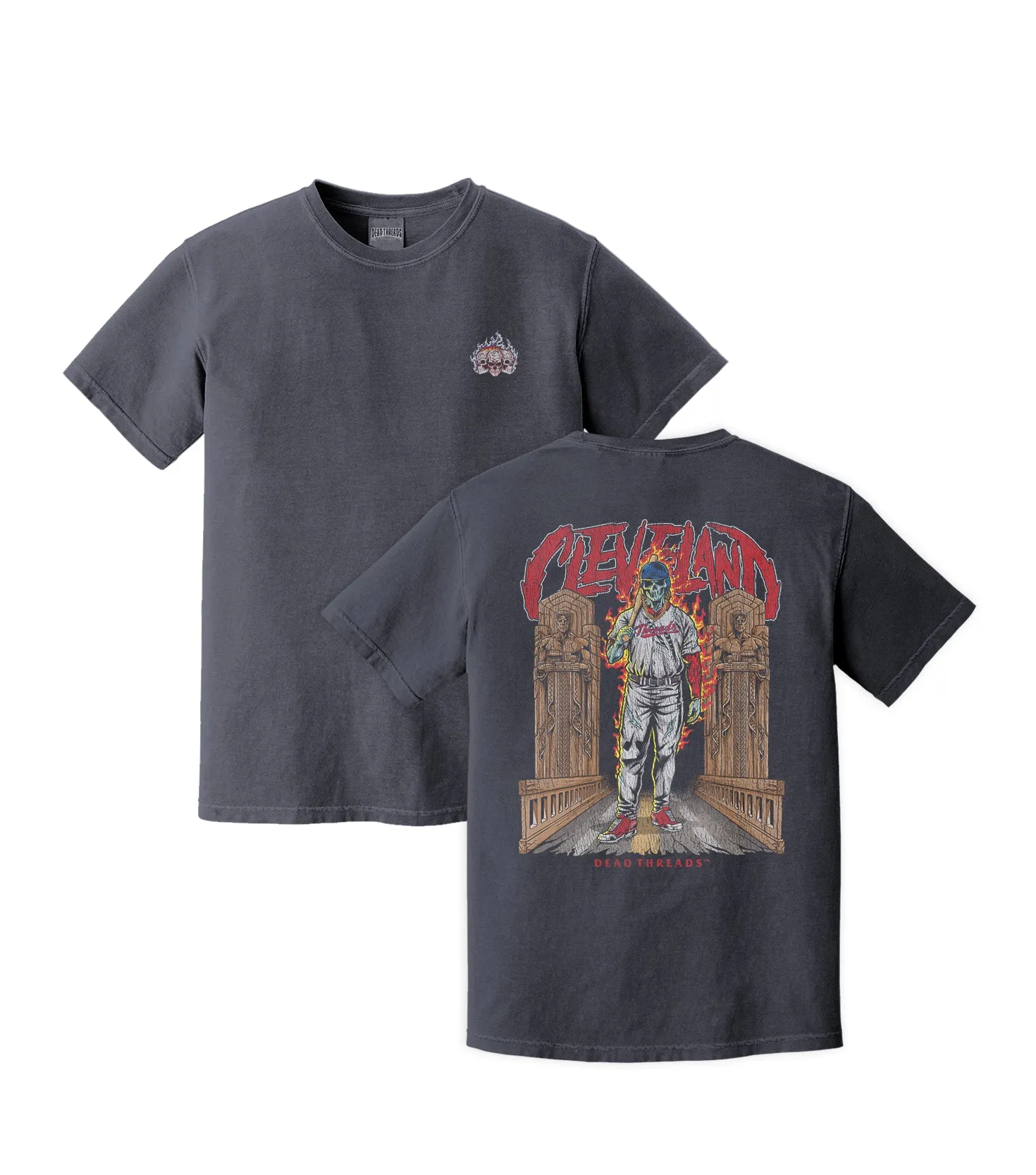 CLEVELAND BASEBALL - "3 SKULL" PREMIUM SHIRT