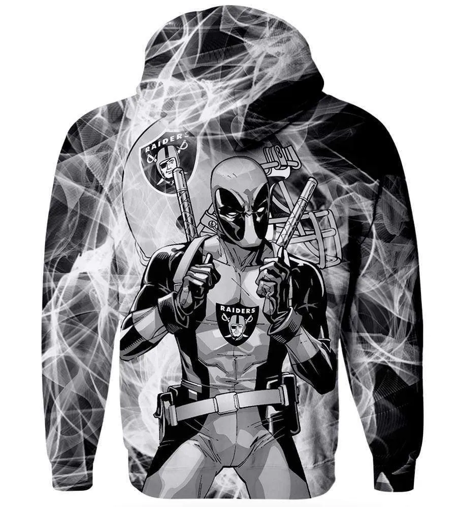 Deadpool Okland Raiders Hoodies - Pullover Black Hoodie