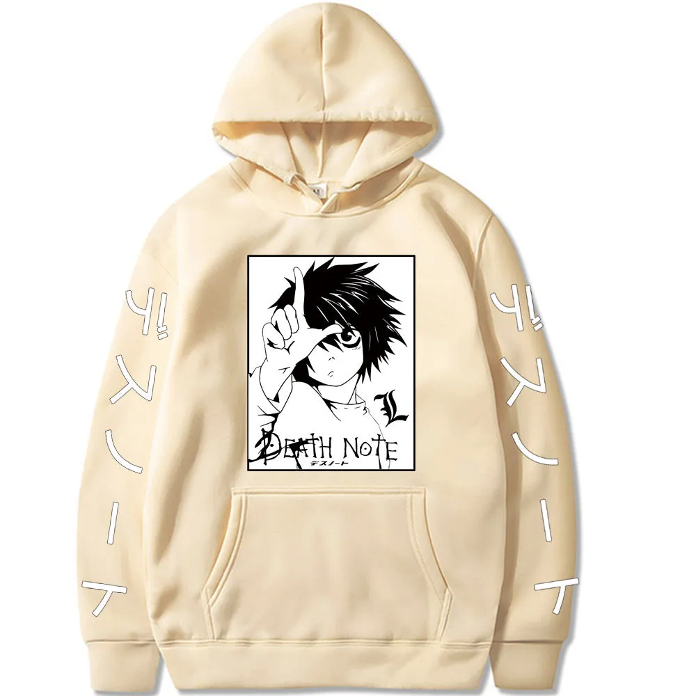 Death Note Anime Letter Printed Hoodie Oversized Hoodie