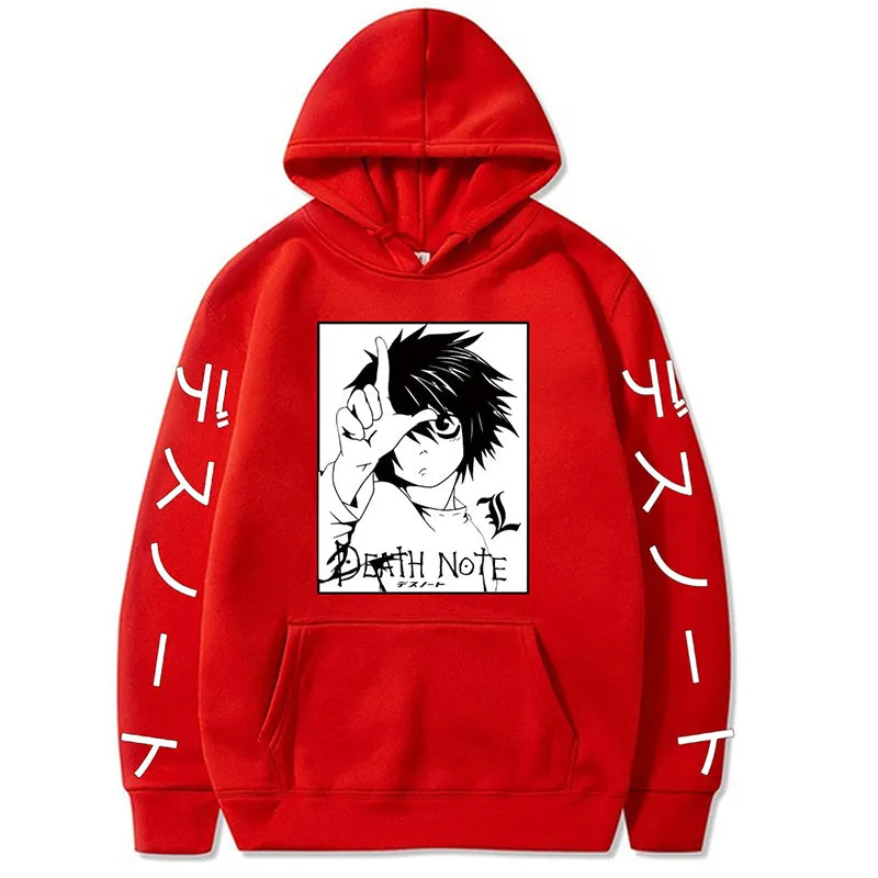 Death Note Anime Letter Printed Hoodie Oversized Hoodie