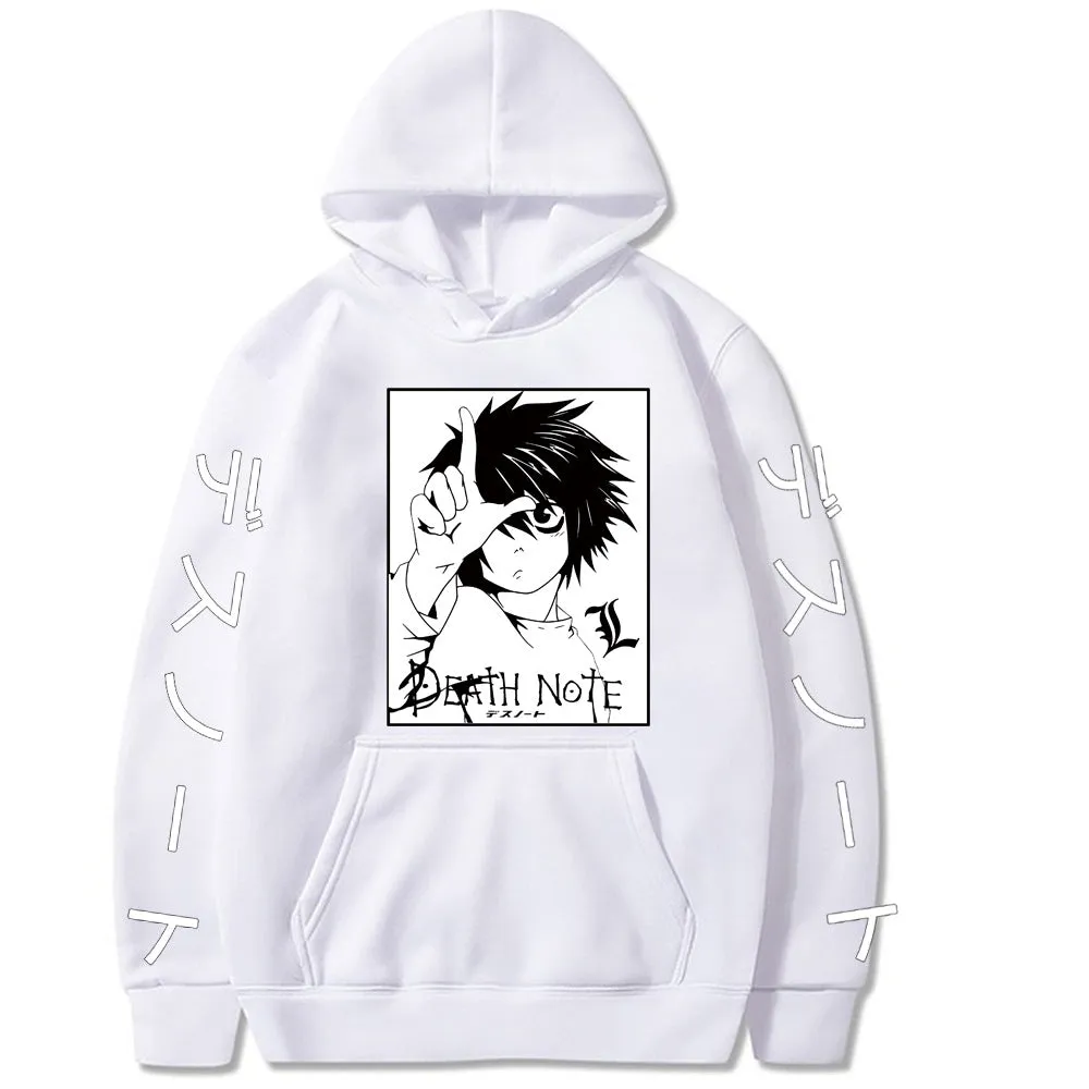 Death Note Anime Letter Printed Hoodie Oversized Hoodie