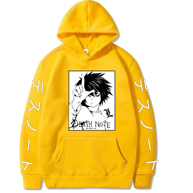 Death Note Anime Letter Printed Hoodie Oversized Hoodie