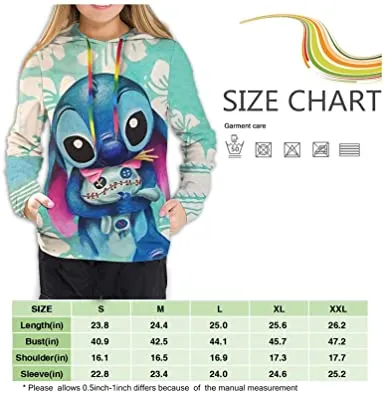 Girls lilo and Stitch Hoodie Pullover Sweatshirt