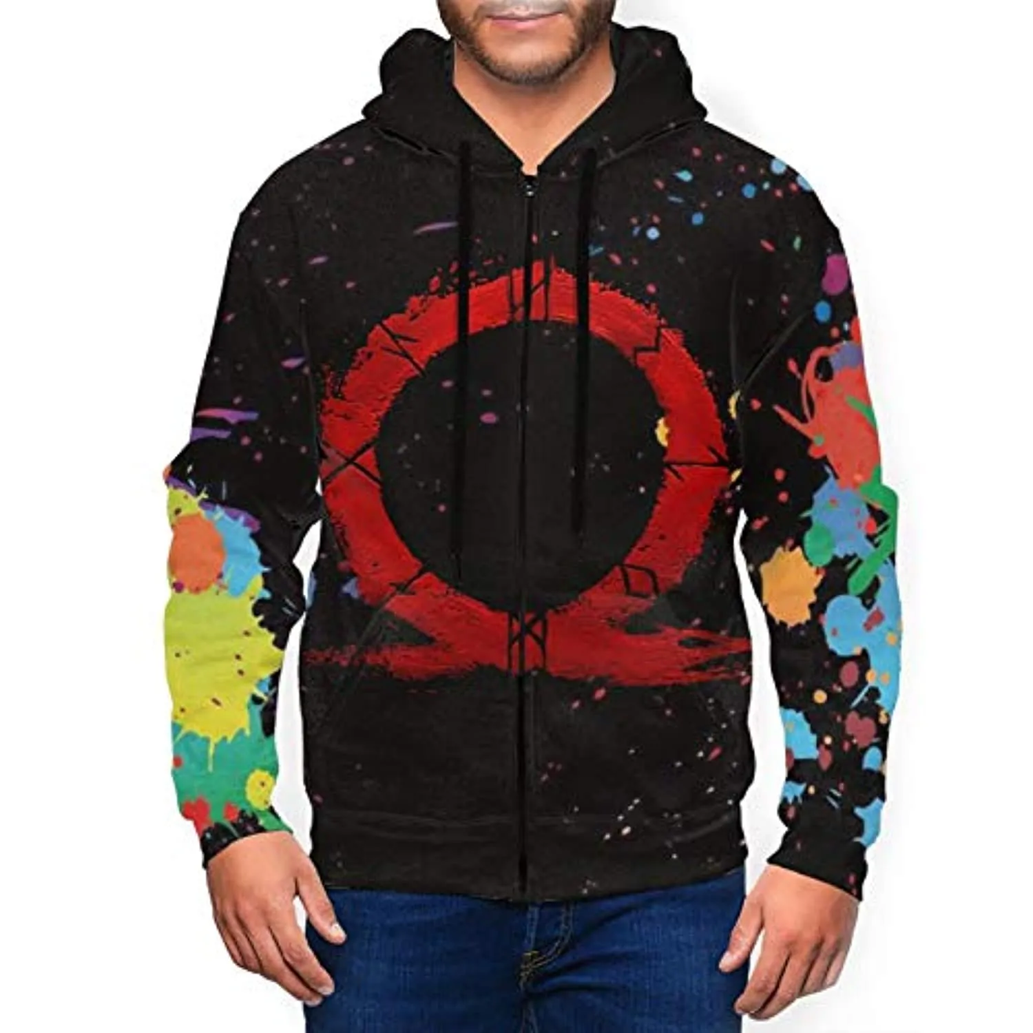 God of War Hoodie - 3D Print Hooded Zip Up Sweatshirt