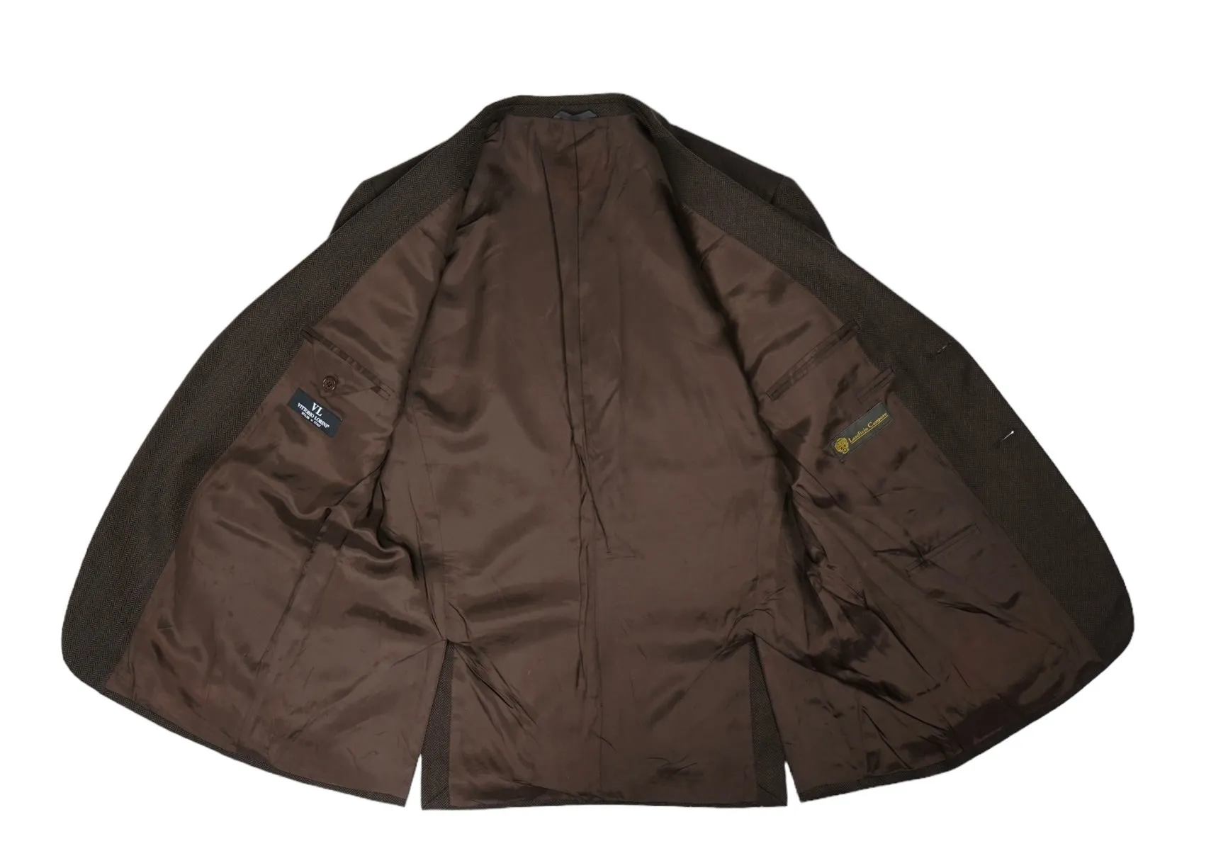 Lanificio Campore - Brown Virgin Wool Herringbone Sports Jacket 52 Reg