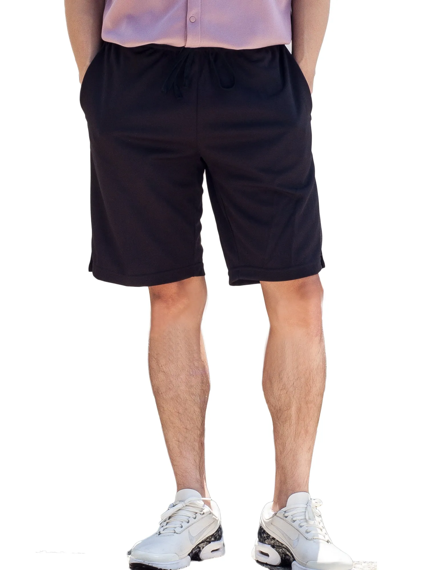 Men Shorts Zipper Pockets Hidden Stash Pocket-(2 Pack)