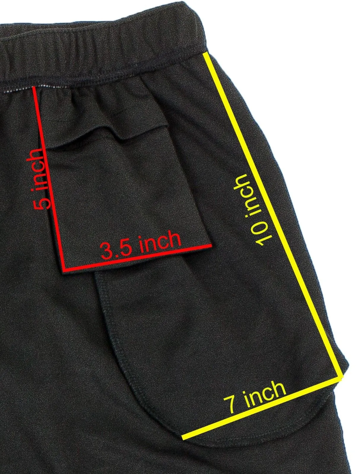 Men Shorts Zipper Pockets Hidden Stash Pocket-(2 Pack)
