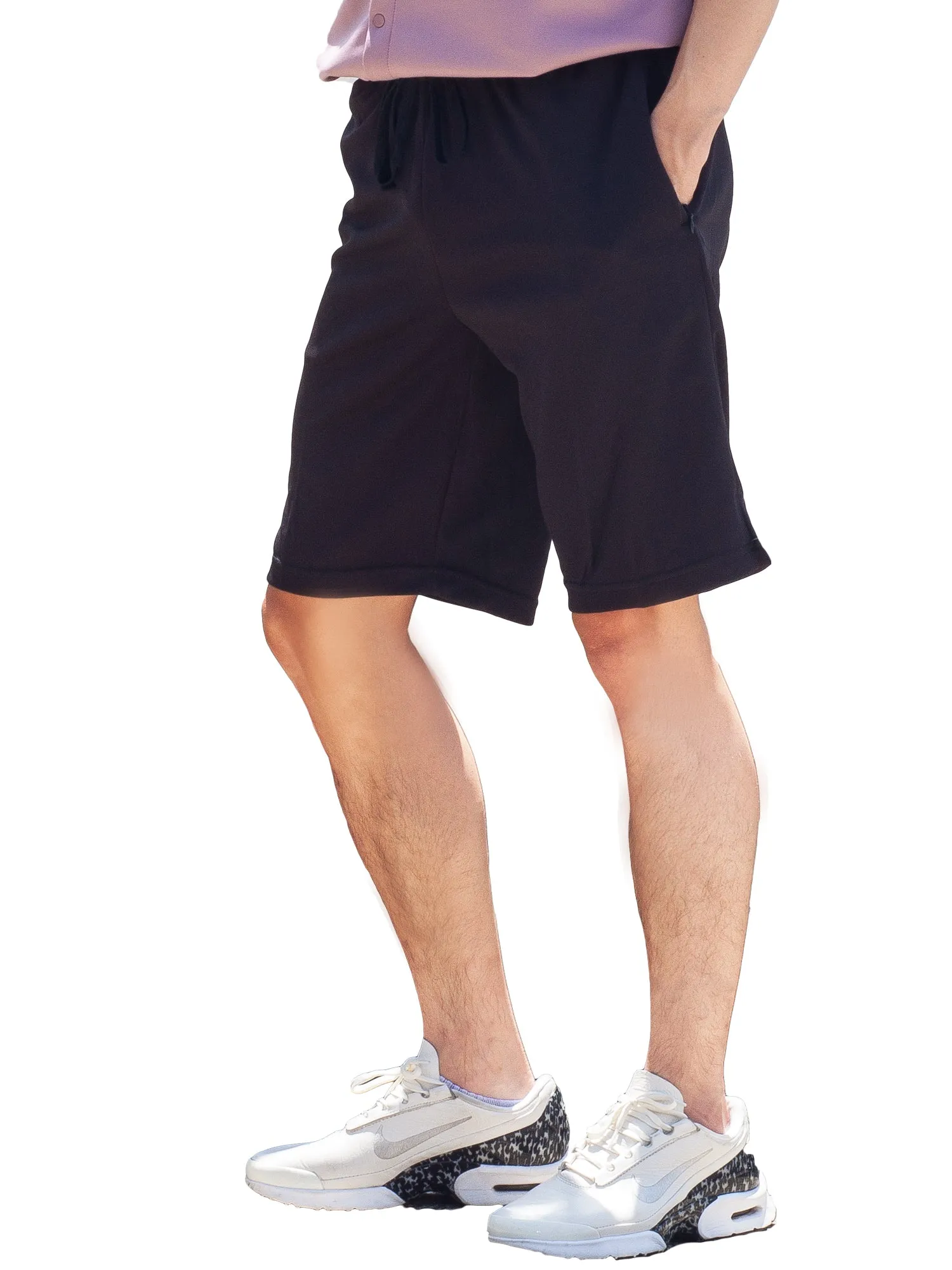 Men Shorts Zipper Pockets Hidden Stash Pocket-(2 Pack)