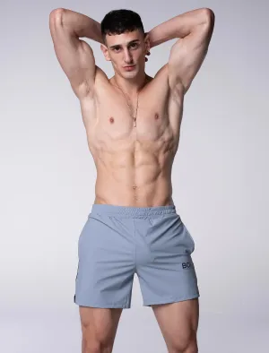 Mesh Panel Sports Shorts - Tide Blue Mesh Panel Sports Shorts - Tide Blue