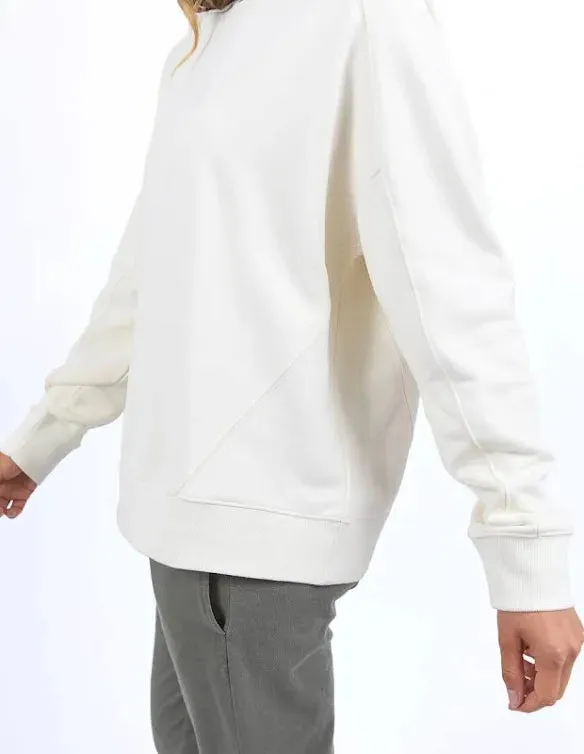 Nina Fleece Crew - Pearl