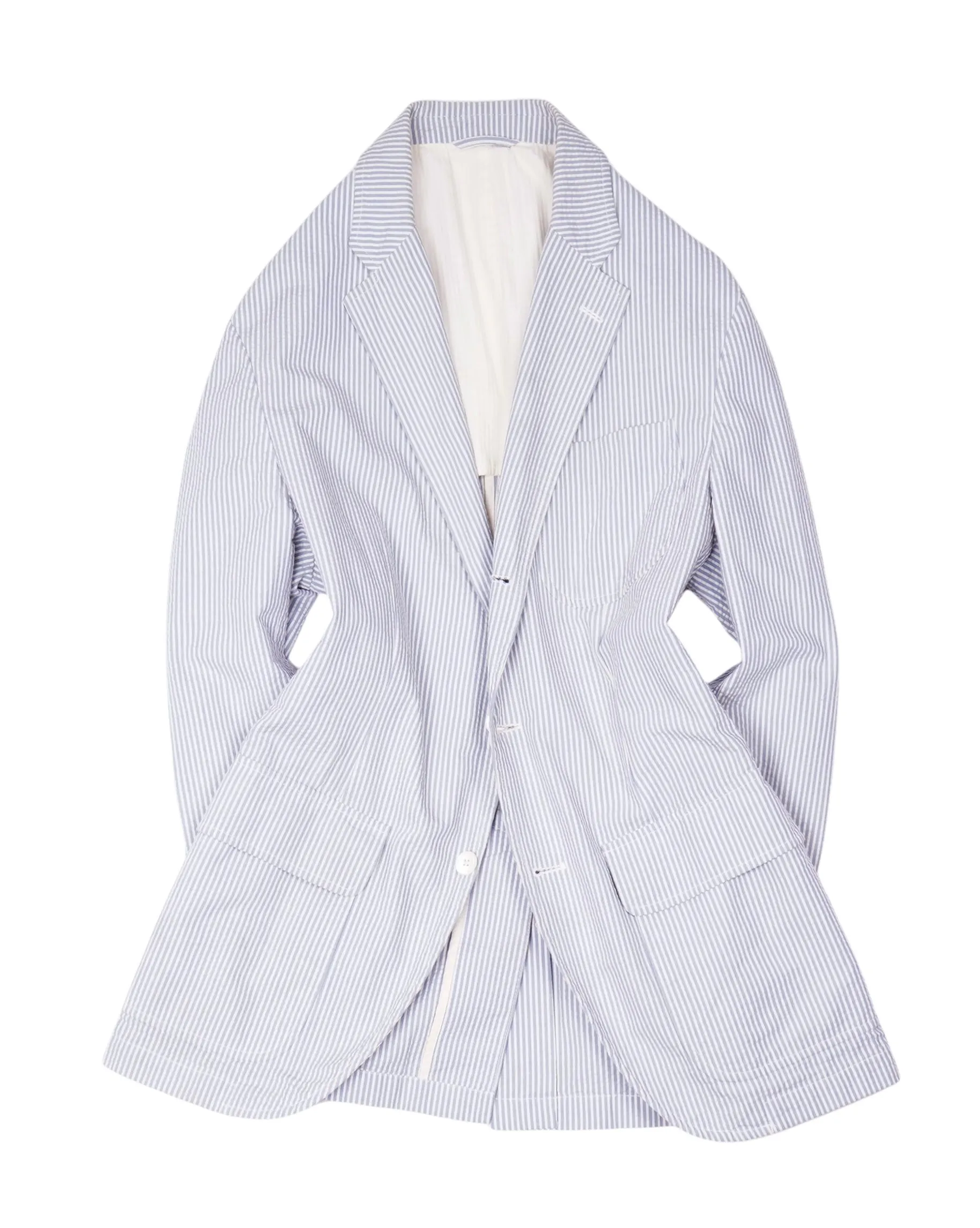 Ralph Lauren - Blue/White Striped Seersucker Sports Jacket 54