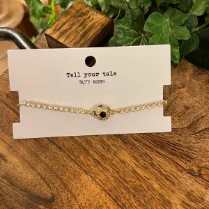 Rhinestone Encrusted Soccer Bolo Bracelet Rhinestone Encrusted Soccer Bolo Bracelet