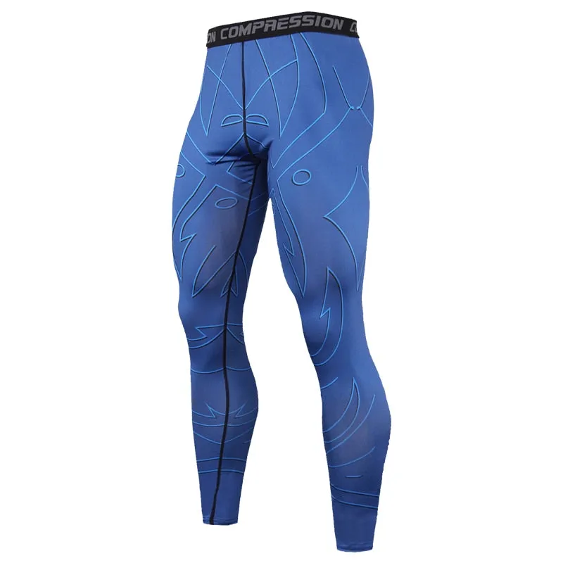 Running Compression Leggings Men's Sports Quick-drying Tights Stretchy Training Pants Gym Fitness Print Men Jogger