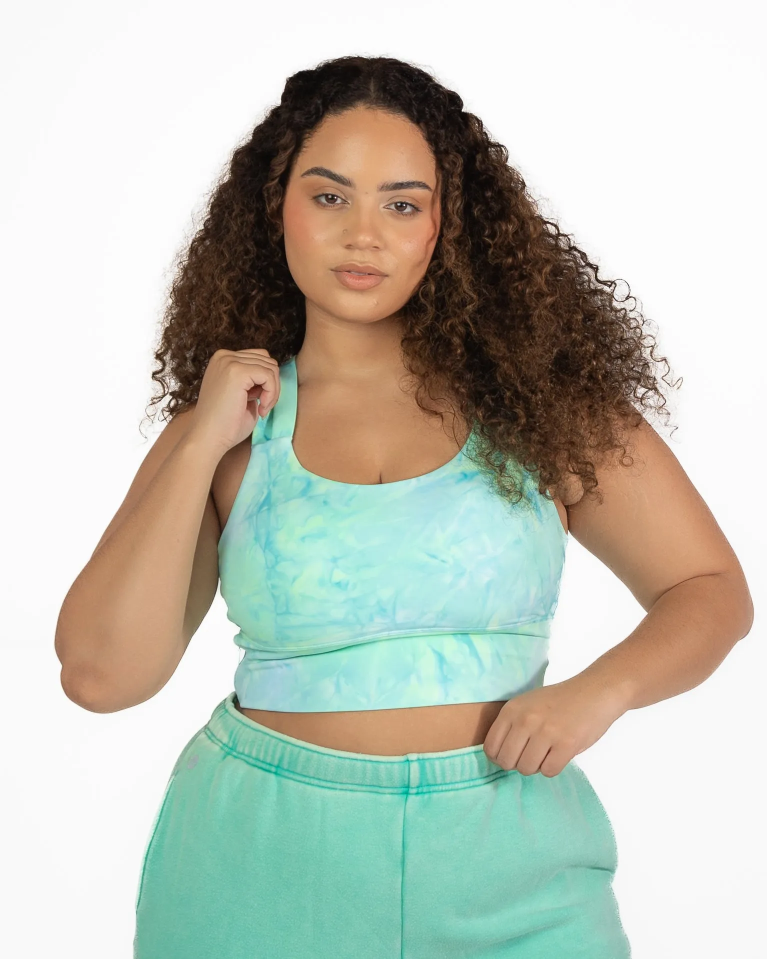 Sierra Sports Bra - Key Lime Tie Dye
